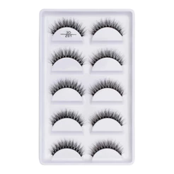 Cartela com 5 pares de cilios postiços naturais modelo - Z01