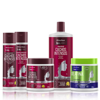 Kit Beleza Natural Cachos Intensos + Gelatina Capilar para Cachos 500g – Beleza Natural em Oferta na Shopee