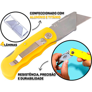 Estilete Profissional Em Alumínio Cabo Emborrachado Para Artesanato Oficina Escritório em Oferta na Shopee