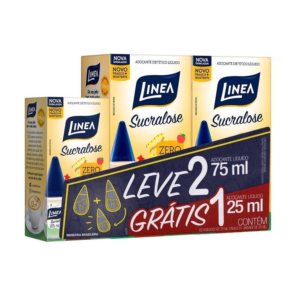 Adocante Liquido Linea Sucralose 75ml 2 Unidades Gratis Adocante Linea 25ml