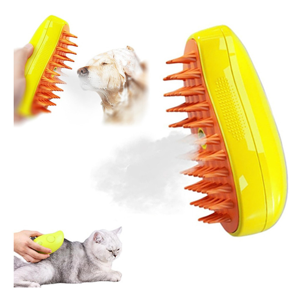 Escova A Vapor Para Gatos Cães 3 Em 1 Escovas Elétricas De Pêlos Pentes De Massagem Animais Estimação Remoção