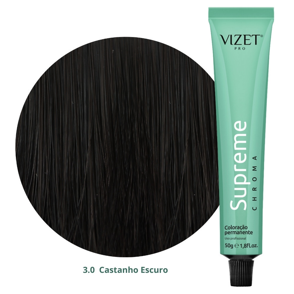 Coloração Supreme Chroma 3.0 Castanho Escuro 50gr Vizet