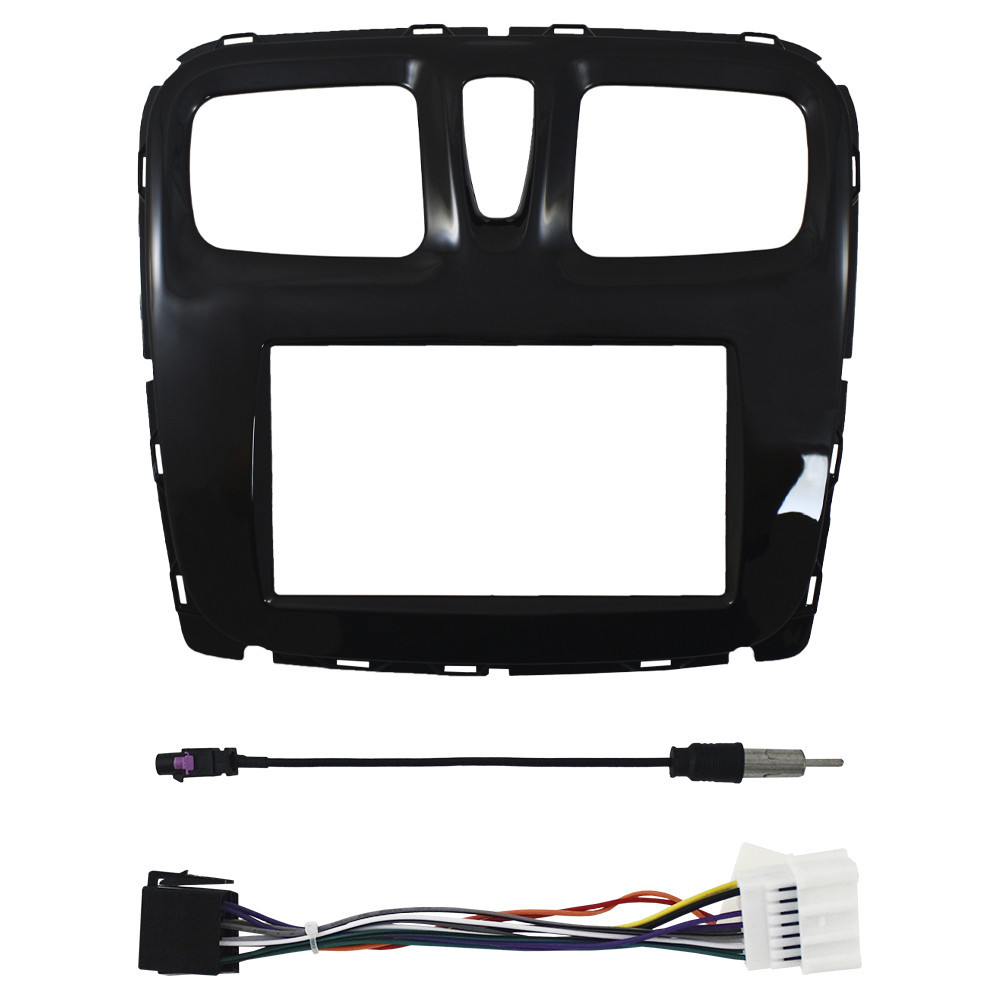 Kit Moldura Painel 7 Pol Logan Sandero 2016 2017 2018 2019 2020 2 Din Black Piano Chicote Som Plug Antena em Oferta na Shopee