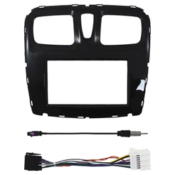 Kit Moldura Painel 7 Pol Logan Sandero 2016 2017 2018 2019 2020 2 Din Black Piano Chicote Som Plug Antena