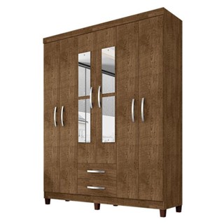 Guarda Roupa Casal Mogi Com Espelho 6 Portas Malbec - Incorplac em Oferta na Shopee