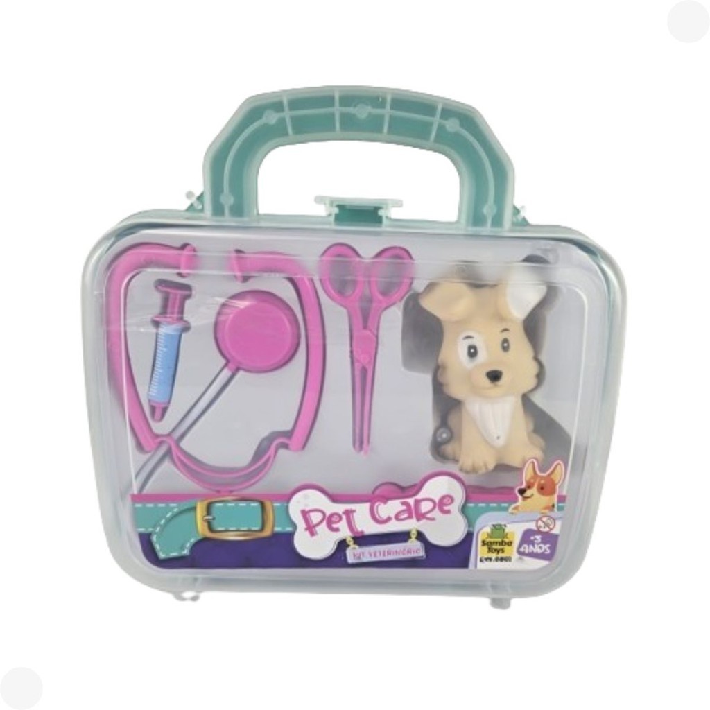 Maletinha Veterinária Cachorrinho Marrom 0801A - Samba Toys em Oferta na Shopee
