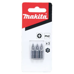 Pacote C/ 3 Pcs Bits Phillips 25mm PH2 Curto Makita B-23466