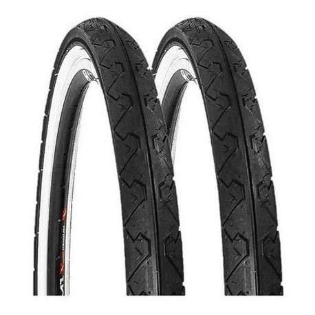 PAR PNEUS KENDA ARO 26X1.95 SLICK URBANO FAIXA BRANCA PARA BICICLETA