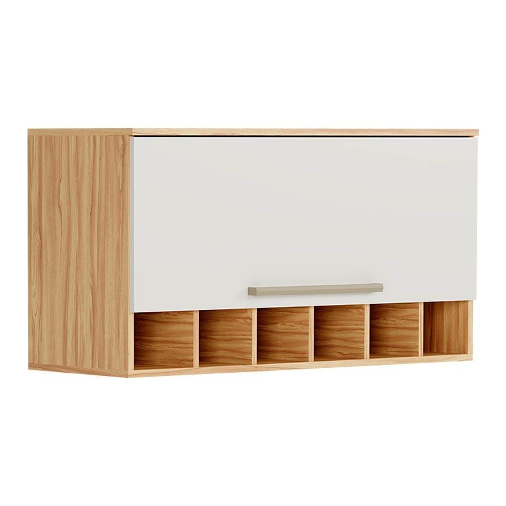 Armário de Cozinha Modulado Nápoli Prime Adega c/ 1 Porta Basculante 80cm Amendoa/Off White - Ronipa - Home & Living