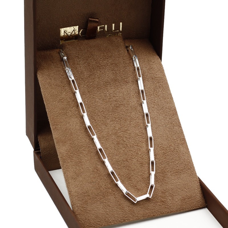 Corrente de prata 925 cartie Tijolinho 60cm 2,7mm grossa