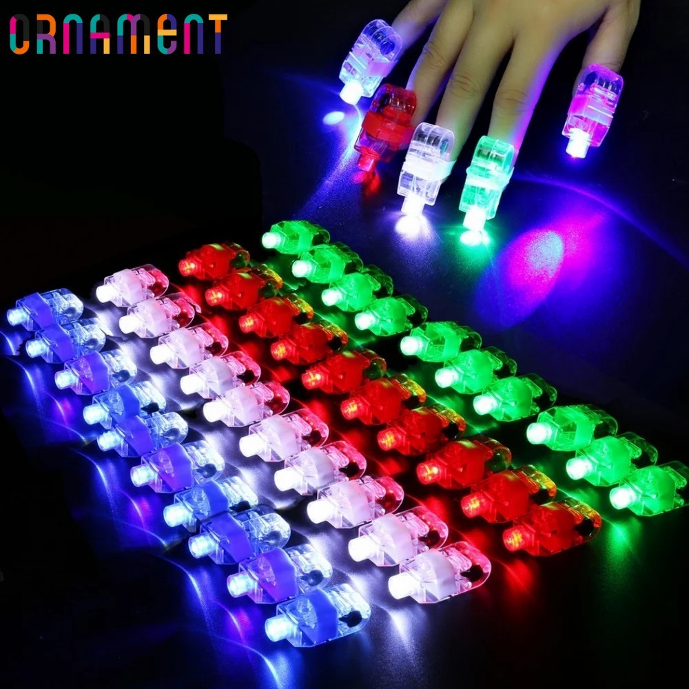 20-5pcs 6 Cores Lanternas De Dedo-Brinquedo De Lâmpada Fornecimento De Festa De Aniversário Infantil-Luzes LED-Anel Fluorescente De Halloween Plástico-Decoração Props