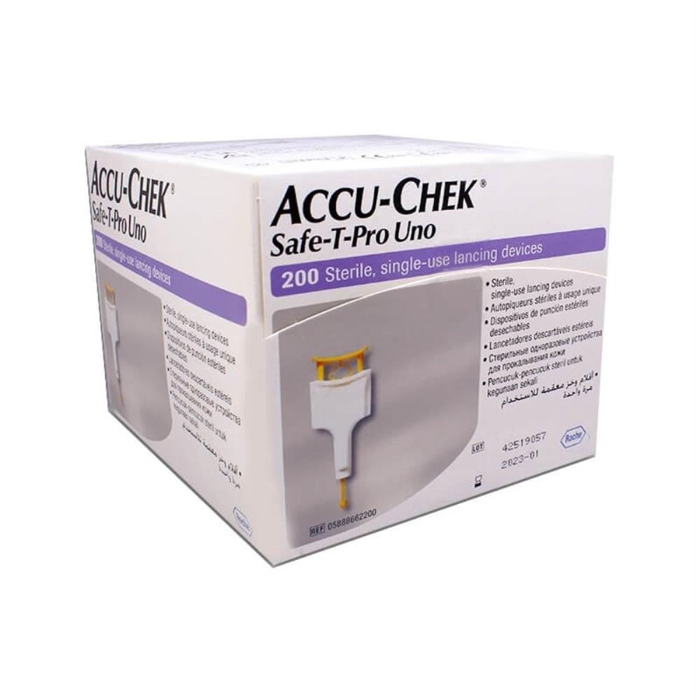 Lancetas Accu-Chek Safe-T-Pro Uno 200 Unidades - Health