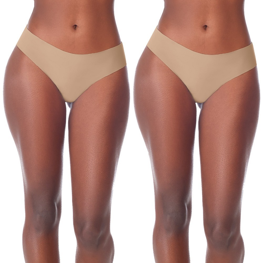 Kit de 2 Peças Calcinha Tanga Corte à Laser Bege em Oferta na Shopee