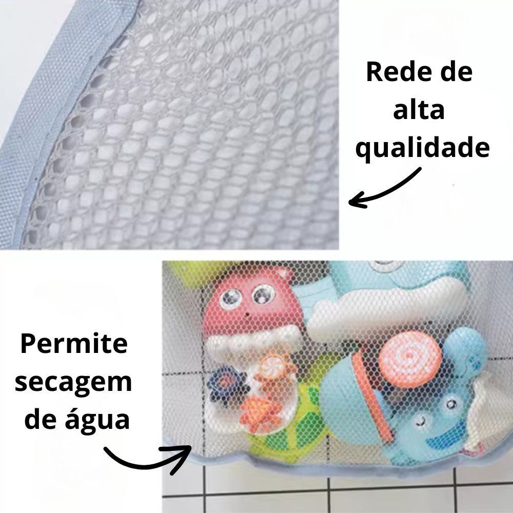 Organizador de brinquedos saco organizador de banho para escorrer água de brinquedos de tecido