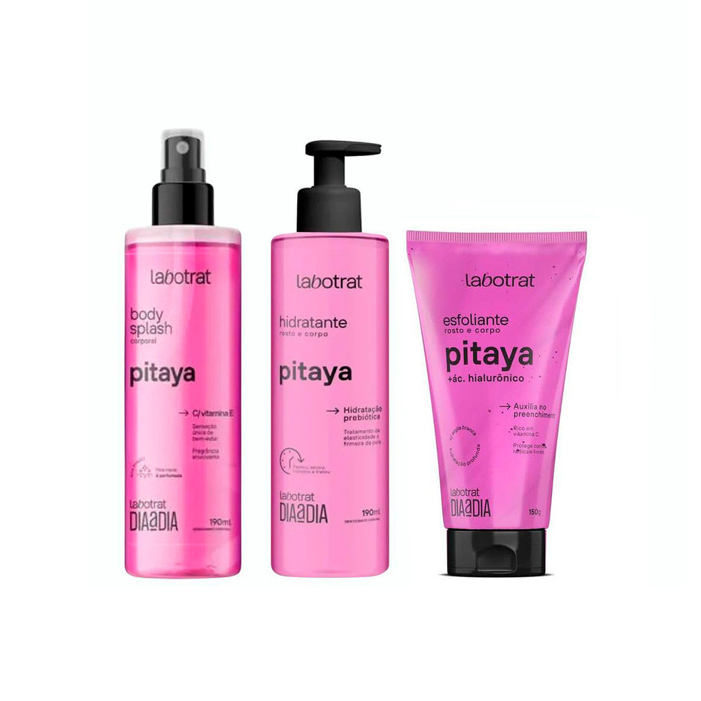 Kit 3un Completo Labotrat Pitaya - Esfoliante 150g + Hidratante + Body Splash