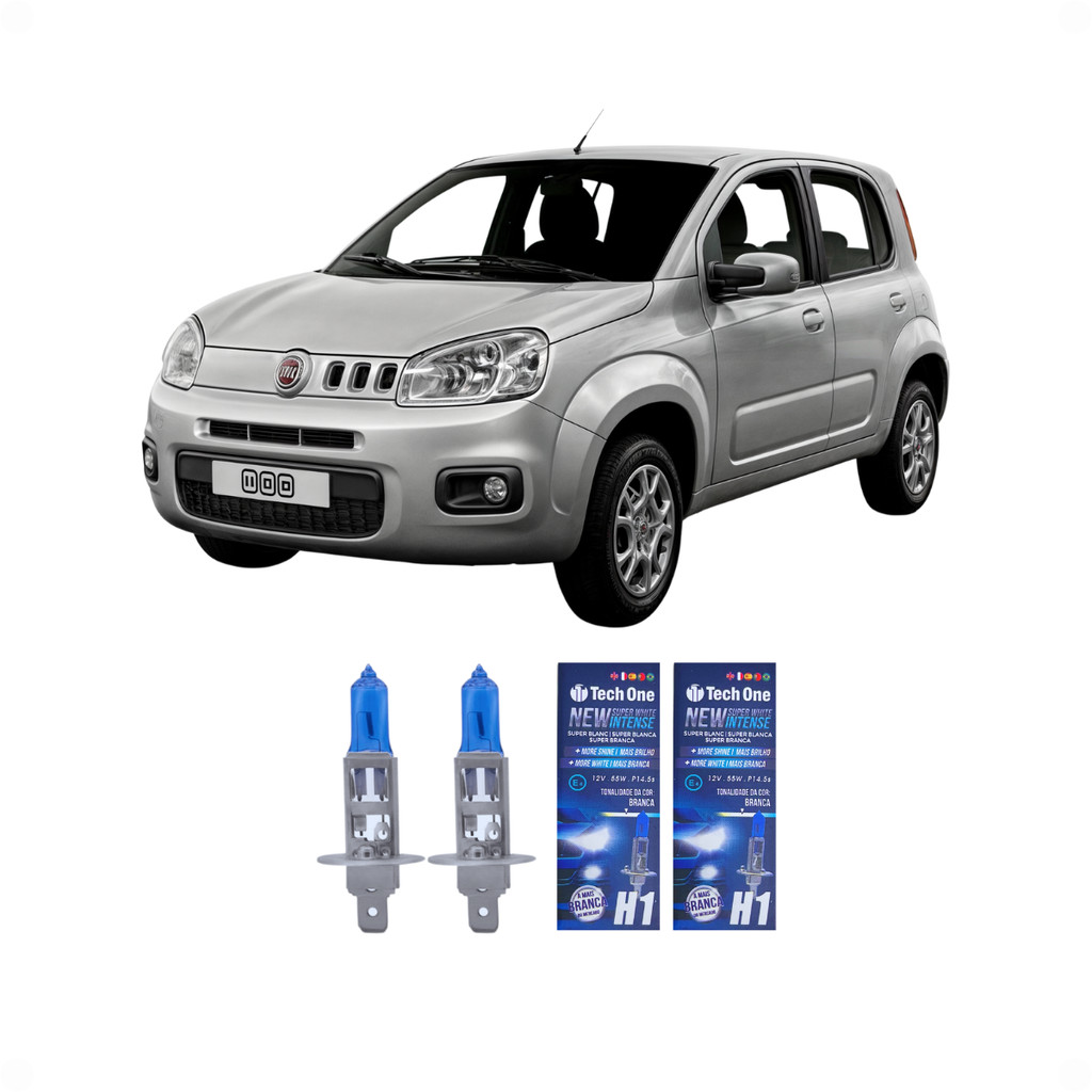 Par Farol de Milha Uno Vivace 2011 2012 2013 2014 2015 (H1) 8500k Lâmpada Super Branca TECH ONE em Oferta na Shopee