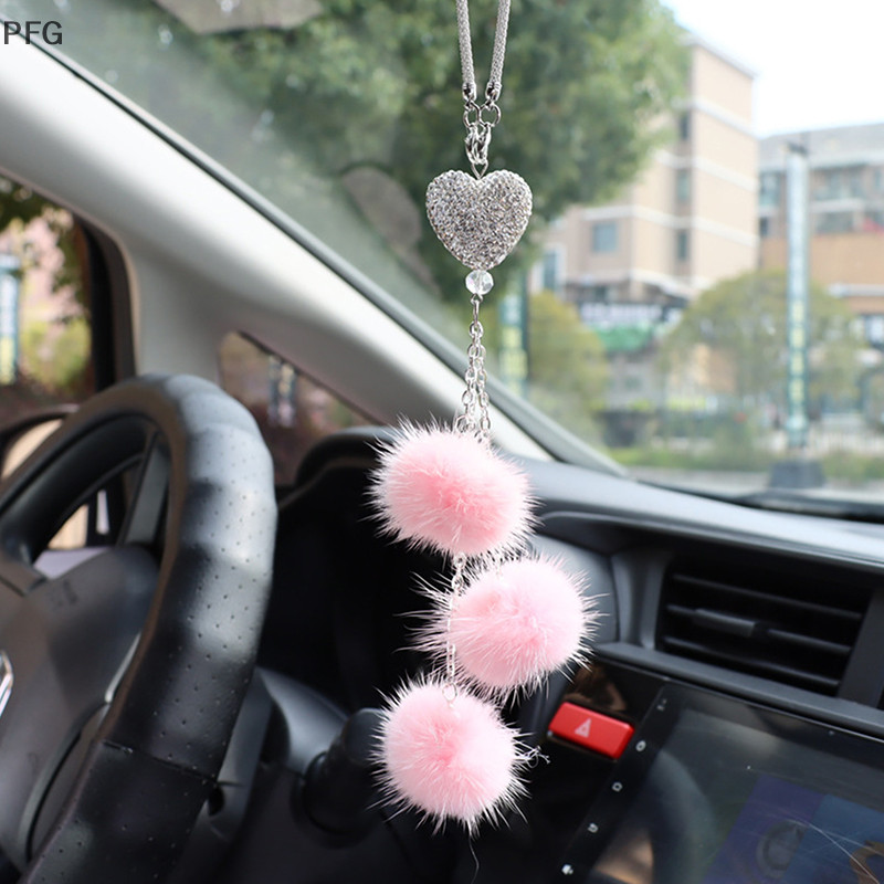 PFG Strass Cristal Pingente De Pelúcia Auto Espelho Retrovisor Ornamento Do Carro Acessórios Decoração Interior FG