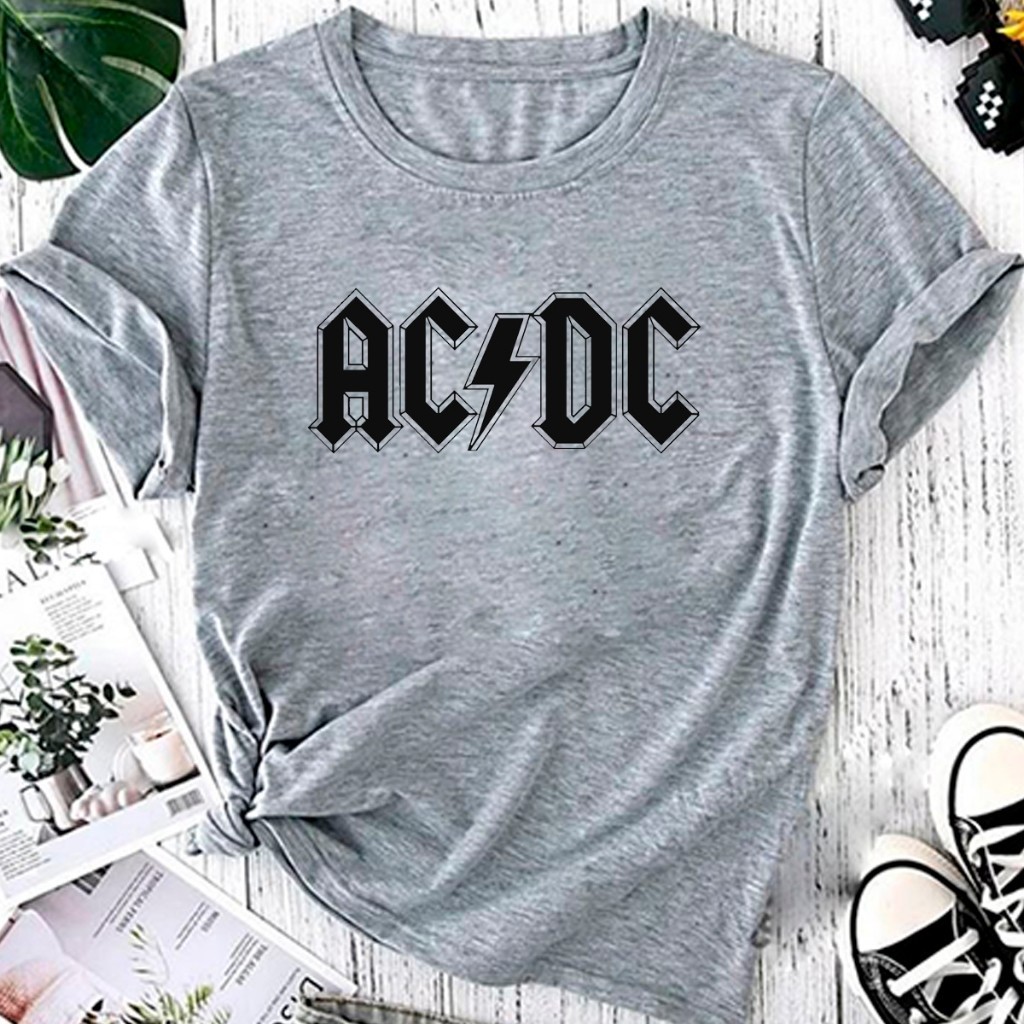 Camiseta CAMISA Feminina AC DC Rock PLUS SIZE em Oferta na Shopee