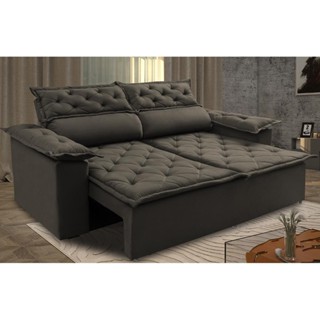 Sofá 3 Lugares Retrátil e Reclinável Cama inBox Compact 1,80m Velusoft Café em Oferta na Shopee