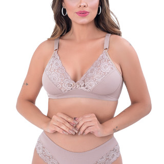 Sutiã Decote Em Renda Microfibra Confortável Sem Bojo Fellina em Oferta na Shopee