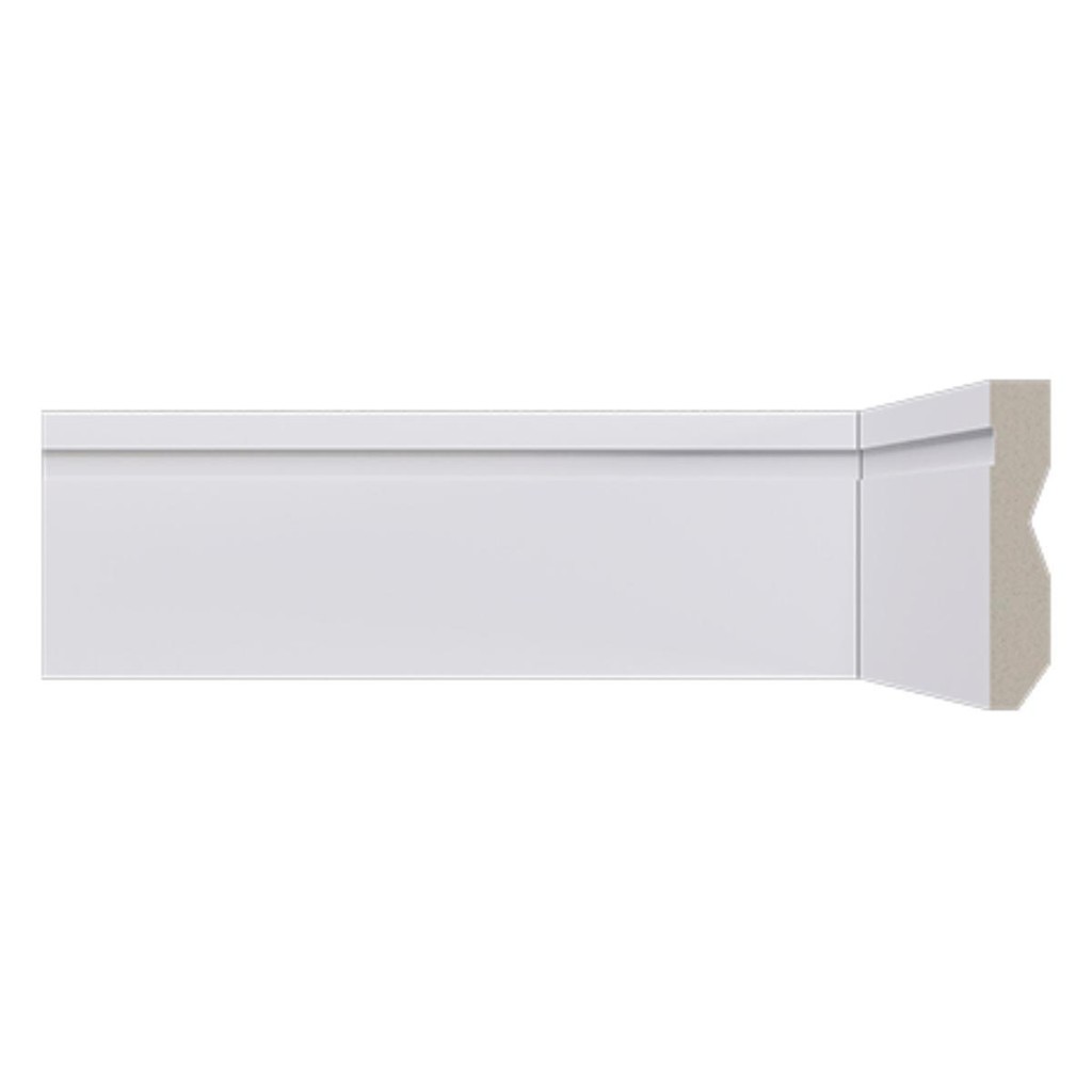 Rodapé Moderna 10cmx2,40m Branco 457 Com Friso Santa Luzia