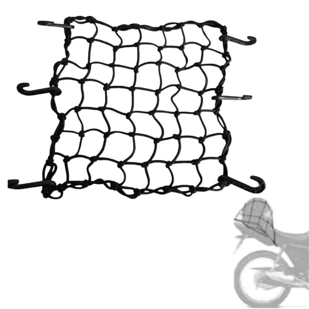 Rede Elastica Aranha 40x40 Moto Bagageiro Bau Capa de Chuva
