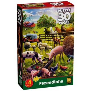 QUEBRA CABEÇA FAZENDINHA 30 PEÇAS GROW PUZZLE JOGO DIDÁTICO ANIMAIS BRINQUEDO QUADRO INFANTIL BICHOS em Oferta na Shopee