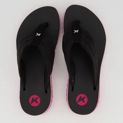 Chinelo Kenner Kyra Pro Comfy Feminino Preto e Rosa