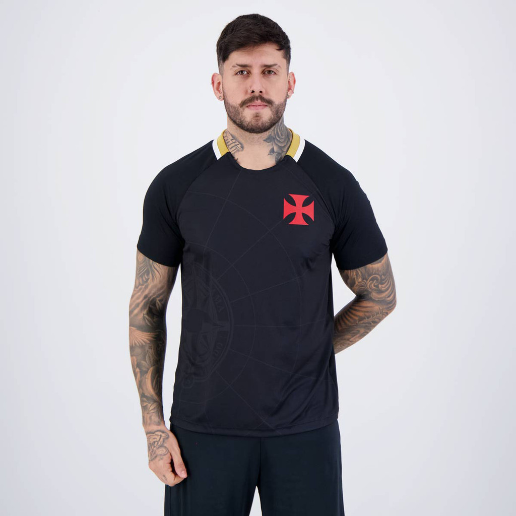 Camisa Vasco Manto Preta em Oferta na Shopee