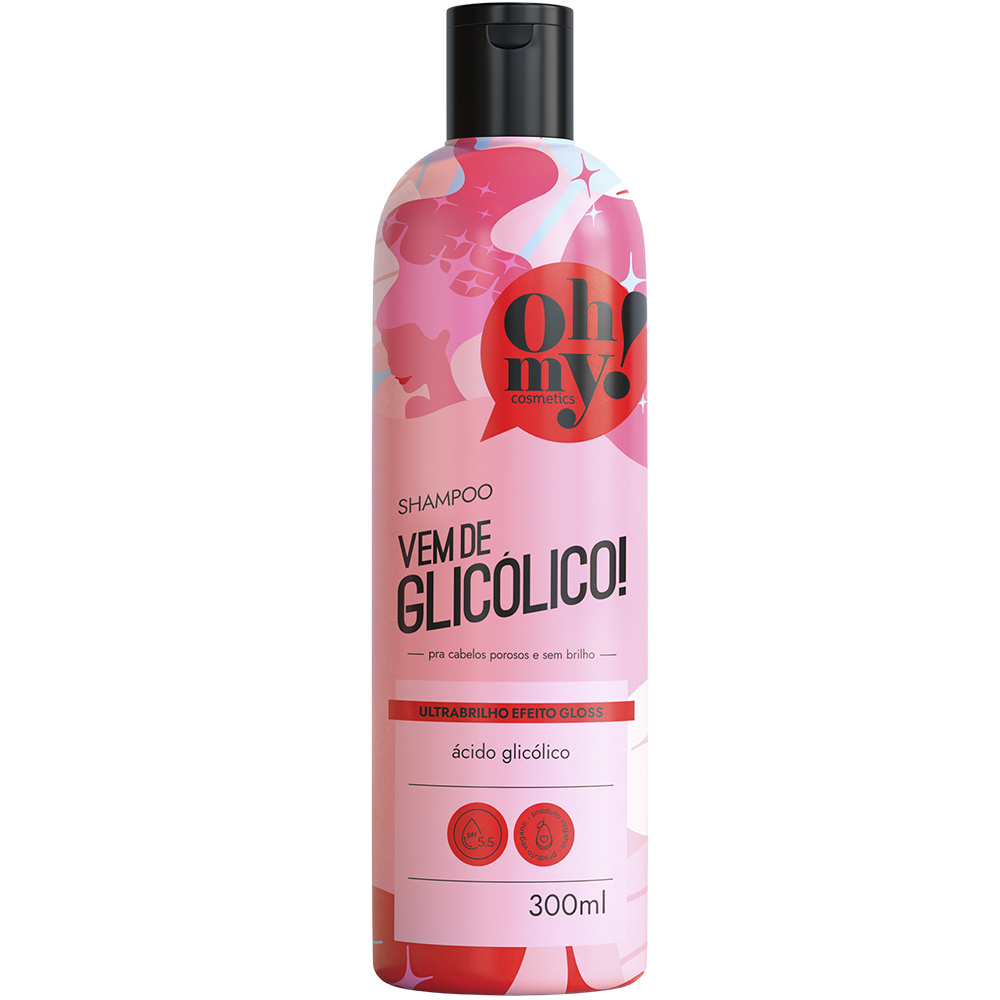 Kit Vem de Glicólico! Shampoo Cond Másc 300 e Fin 150 Oh My!