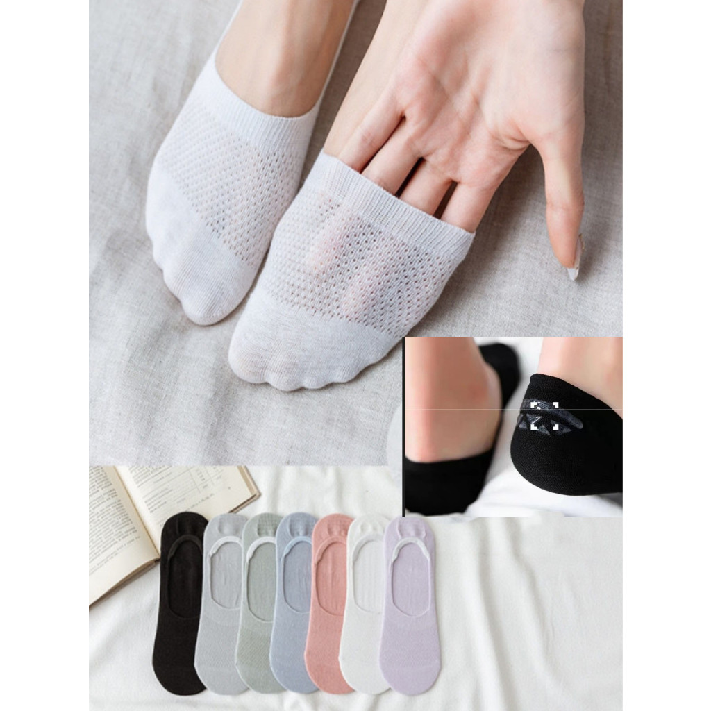 Kit 12 Pares Meias Invisíveis Femininas, Casuais De Baixo Corte Absorventes De Suor Respirável