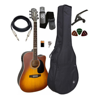 Violão Giannini Gf-1d Ceq Honey Burst Hb+ Capa Acessorios em Oferta na Shopee