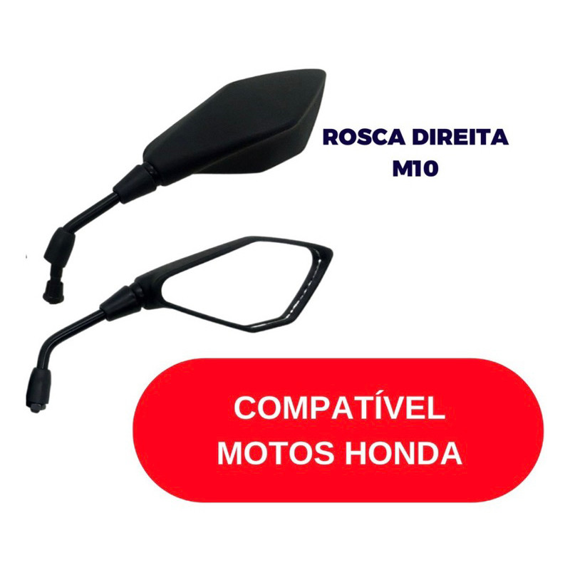 Par Retrovisor Modelo Z400 Rosca Honda Fixo Haste curta/Longa (NAO E MINI) · foto 2