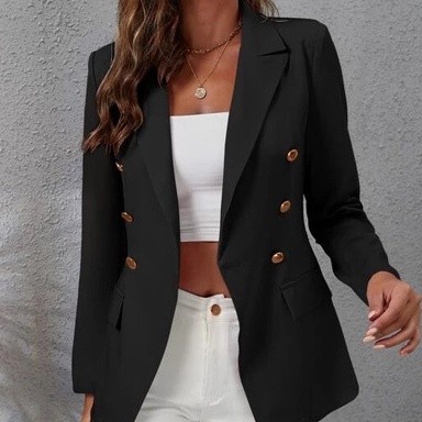 Mclube Blazer Luxo Feminino Alfaiataria Alongado C/ Botões