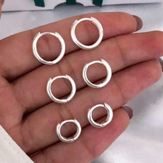 Brincos de argola tripla em prata esterlina 925 tamanho 10mm/12mm/14mm adequados para presentear em Oferta na Shopee