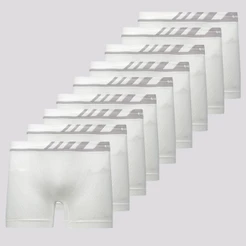 Kit 9 Cuecas Boxer Lupo Microfibra Branca