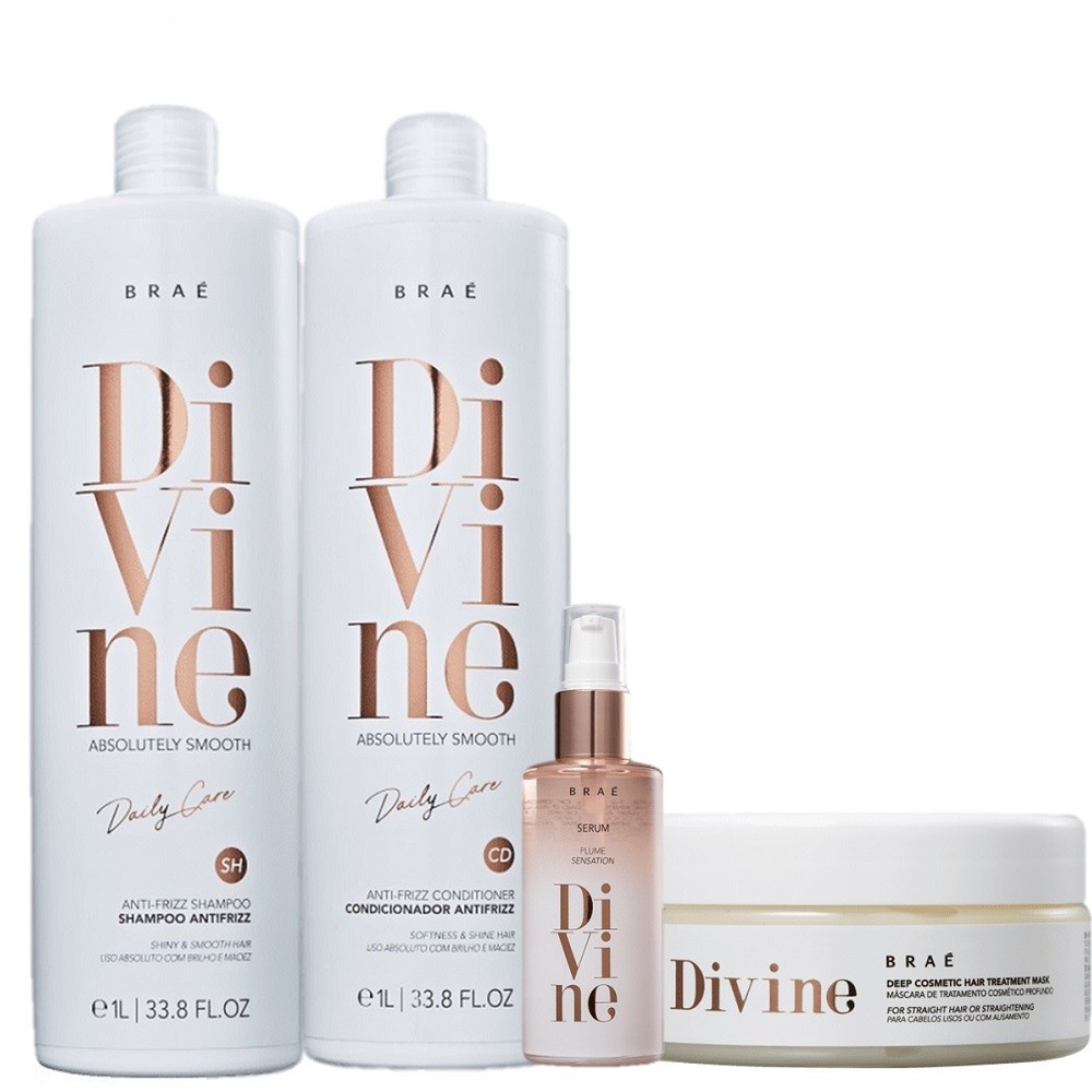 Kit BRAE Divine Hidratacao Capilar Completa (4 Produtos) em Oferta na Shopee