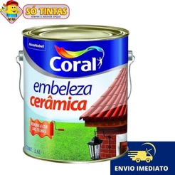 Tinta Embeleza Cerâmica Para Telhas e Tijolos Brilhante 3,6 Litros - Coral
