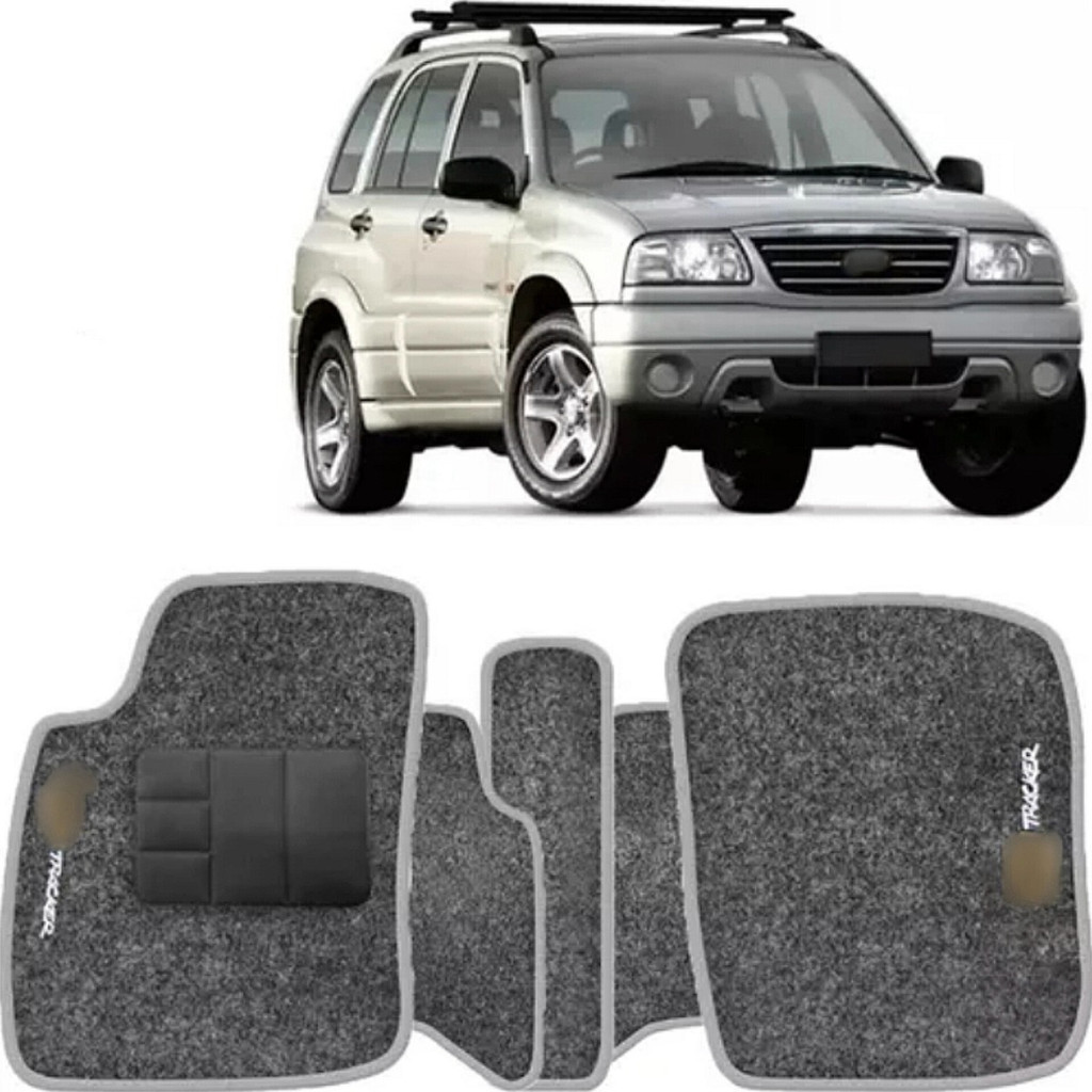 Kit de tapetes 5 peças específico Tracker 2007 08 09 10 11 2012 Carpete Grafite