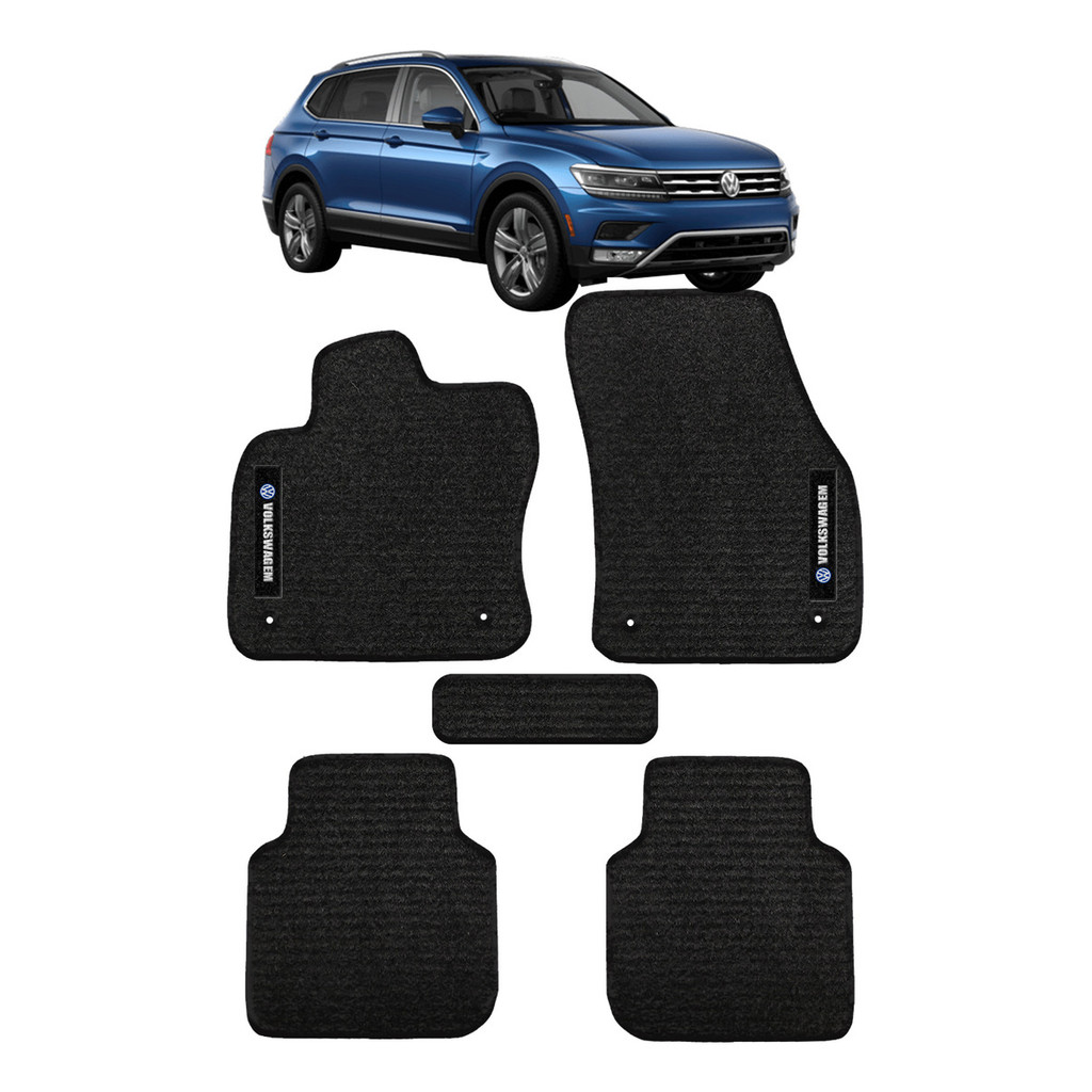 Kit de tapetes 5 peças específico Tiguan 2007 08 09 ... 22 23 2024 Carpete Preto
