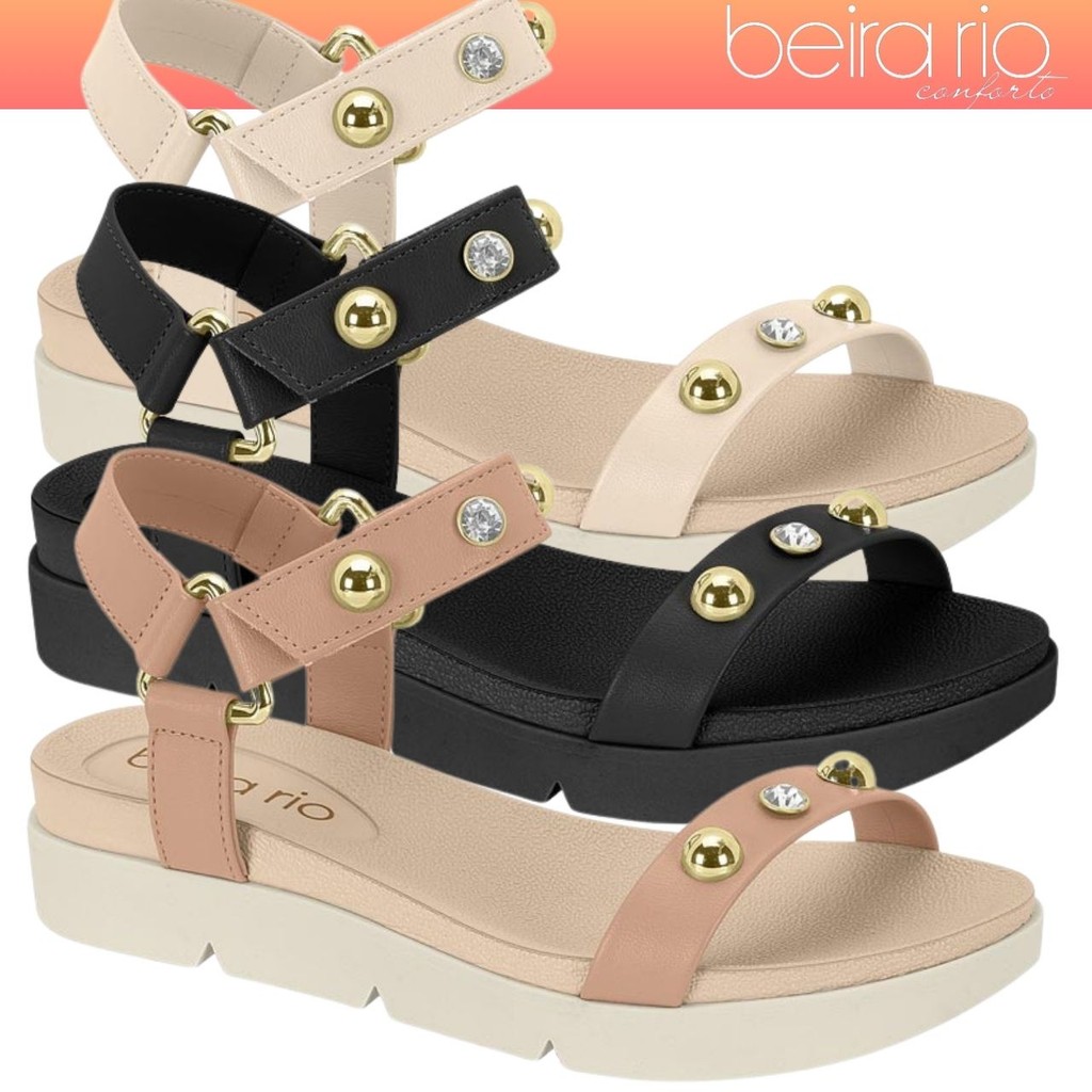 Sandália Papete Feminina Beira Rio Esferas Metalizadas Elegância Conforto em Oferta na Shopee
