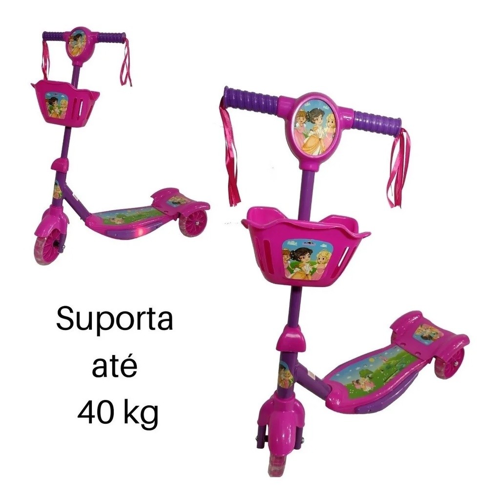 Patinete Infantil 3 Rodas Toca Música E Luzes Led Radical Criança Infantil Esporte