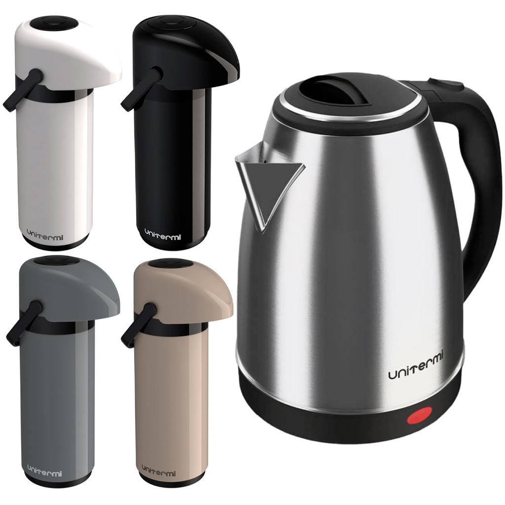 Kit Chaleire Elétrica 110v + Garrafa Térmica 1 L Temperatura Quente/Gelado Jarra Café Chá Água Escritória - Unitermi