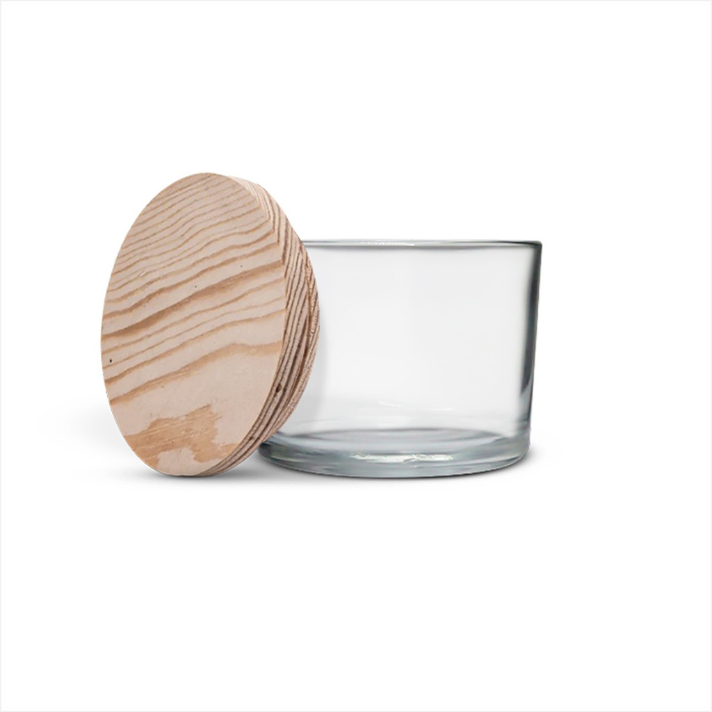10 Potes De Vidro Para Vela 150ml Com Tampas De Madeira em Oferta na Shopee