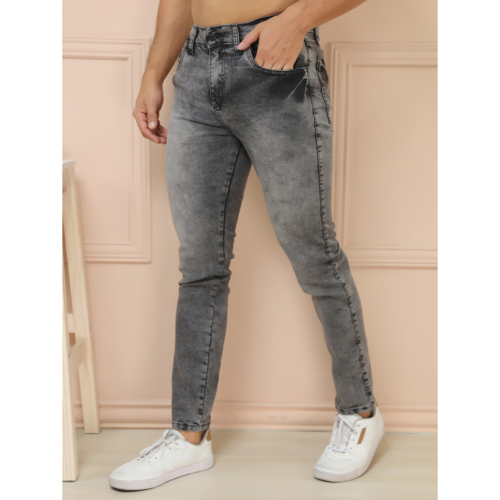 Calça  Jeans Masculina  Com Elástano em Oferta na Shopee