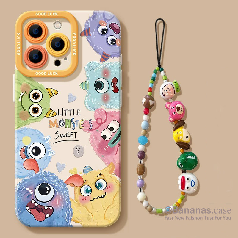 iPhone 17 16 15 14 13 12 11 Pro Max X Xr Xs 7 8 Plus SE2020 Caso De Telefone Bonito Doce Cor Pequeno Monstro + Cordão Ca em Oferta na Shopee