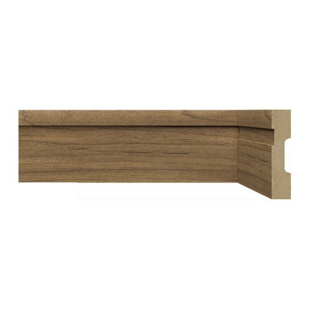 Rodapé MDF Frisado 7CMX2,40m 702 Moldufama Kit 36m Imbuia Frisado