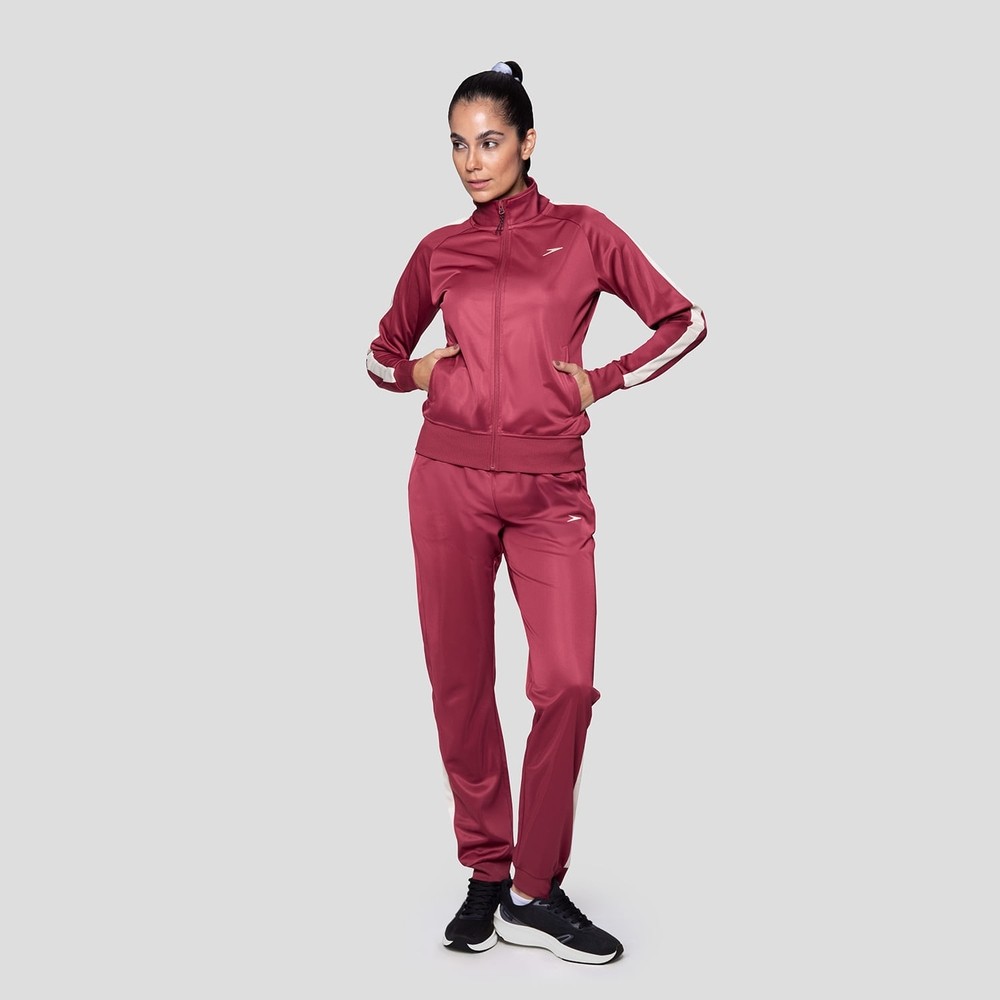 Conjunto De Agasalho Feminino Basic Sports Speedo - CRANBERRY BAUNILHA em Oferta na Shopee
