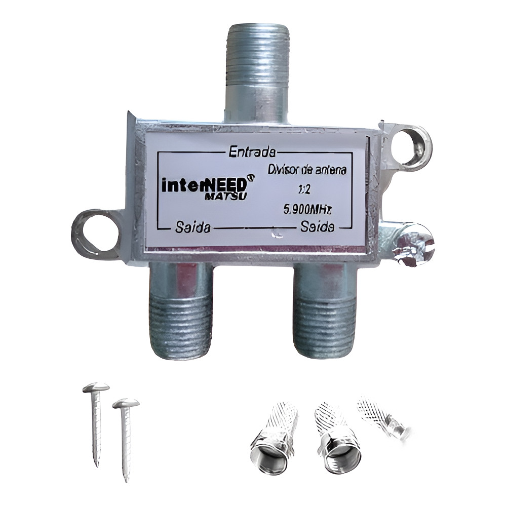 Adaptador Divisor De Cabo Coaxial 1x2 Antena E Tv Interneed