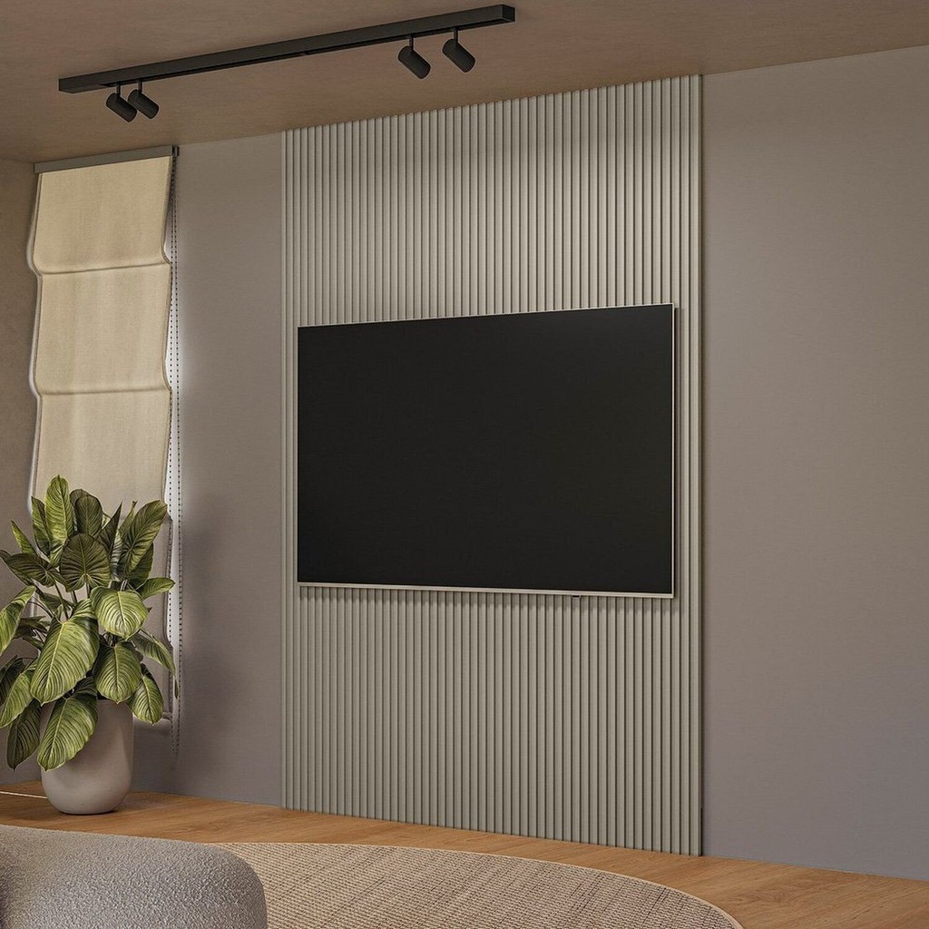 Painel para Tv 75 Polegadas Ripado Modular Gris Fosco em Oferta na Shopee